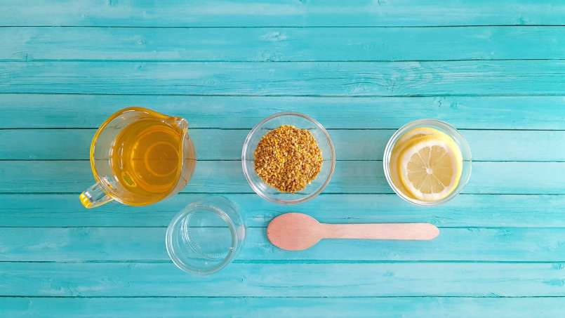 Polen macerado en frío con limón y miel en capas, foto 6