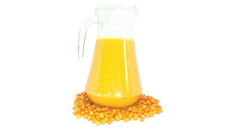 Zumo de espino amarillo sin azúcar con jengibre y limón, foto 1